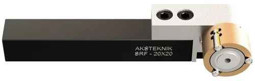 SRF single roll burnishing tool — side view showing square shank and roller assembly