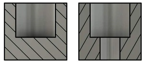 Blind hole burnishing — tool stops before the bottom of the bore