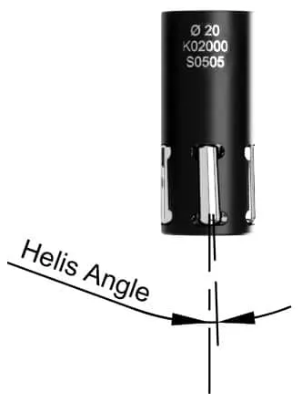 Self-feeding (S) internal burnishing tool — helix angle rollers for manual machines