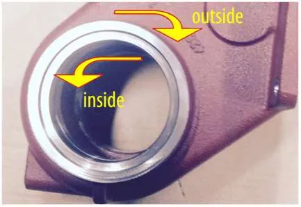 Cutting direction diagram — clockwise rotation for FDT SX0 deburring tool